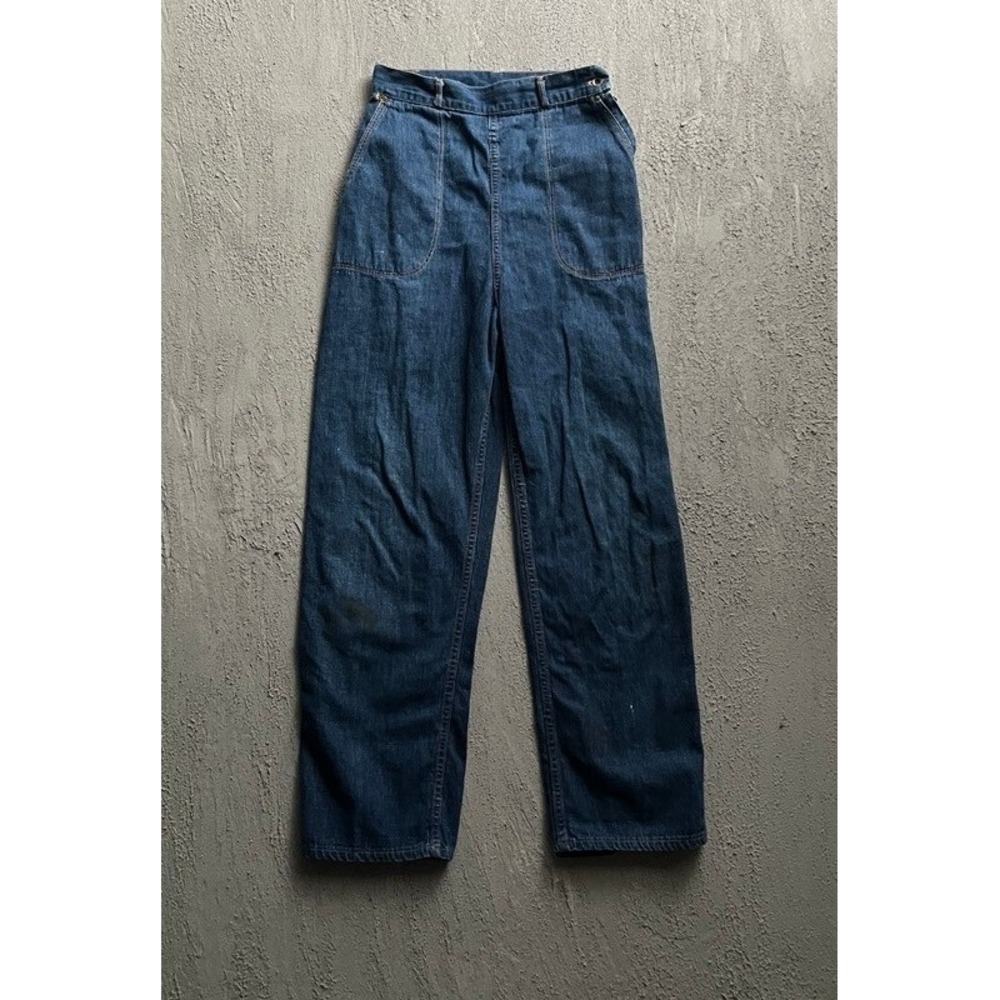 Vintage Erwin Mills Side Zip Denim Jeans 26x28 Blue 1950s Sanforized USA